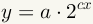 y=a*2^(c*x)