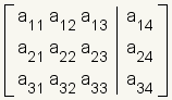 An augmented matrix with a vertical separator.